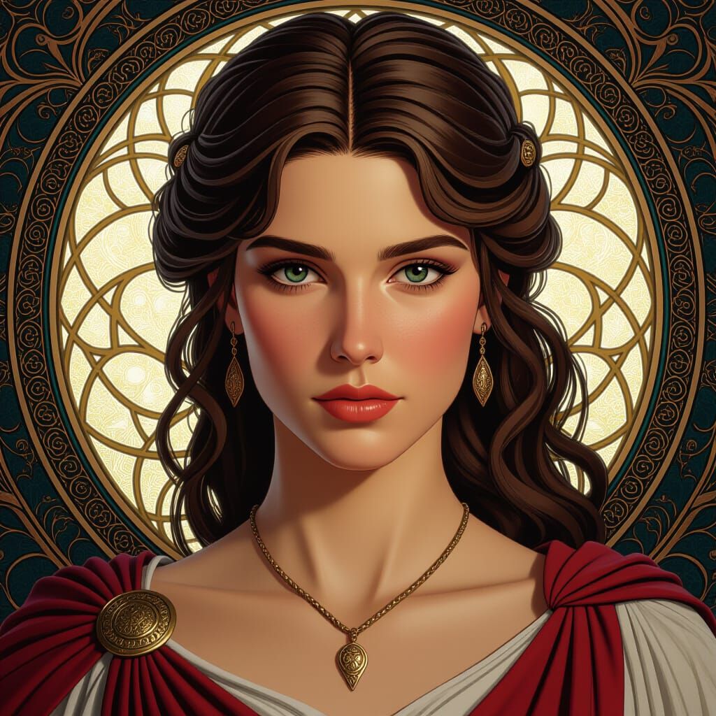 Helen of Troy Portrait in Detailed Concept Art Style