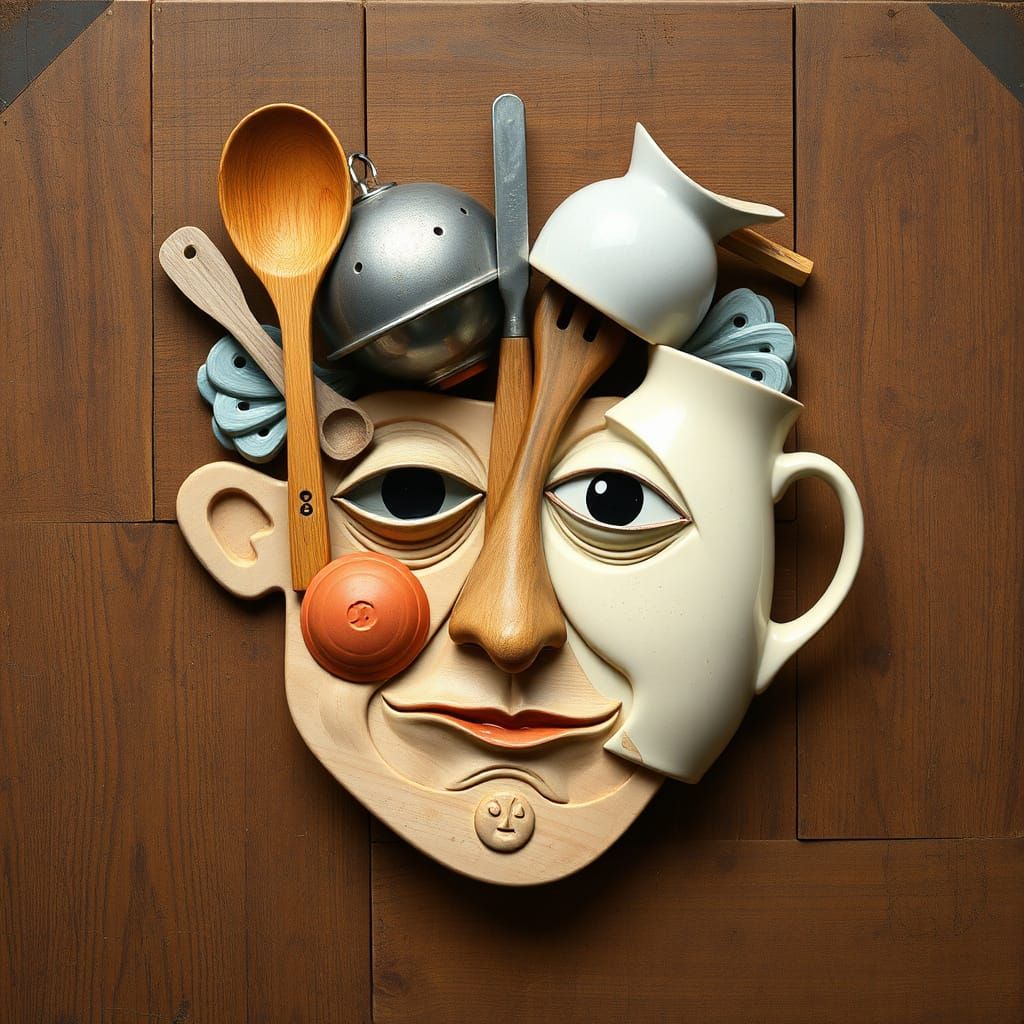 Cubist Kitchen Utensil Portrait