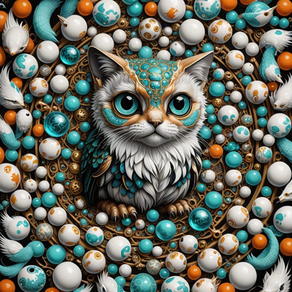 Cute Humanoid Raptors with Fractal Armor and Huge Eyes