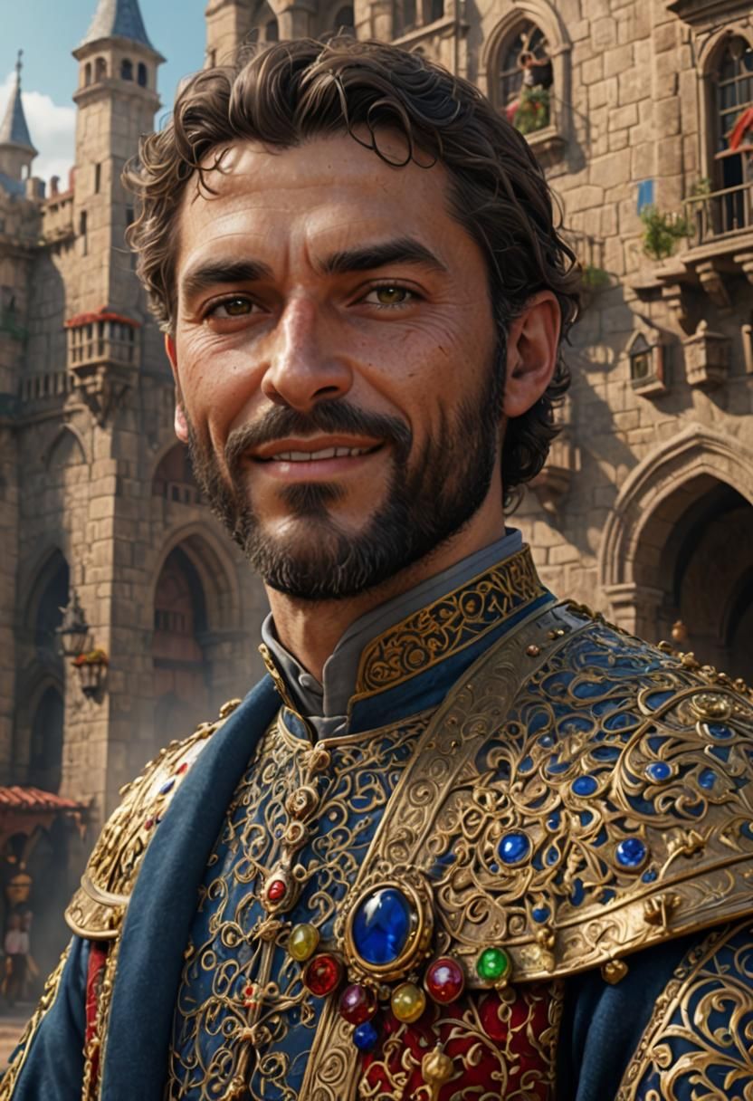 Rico as 15th Century Spanish Noble, Detailed Matte Painting