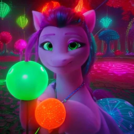 Electric Dreamscape Rave in a Vibrant Forest