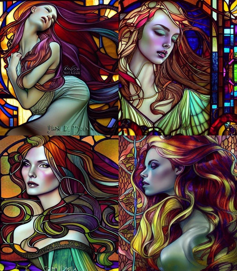 Stained Glass Art of a Bewitching Princess