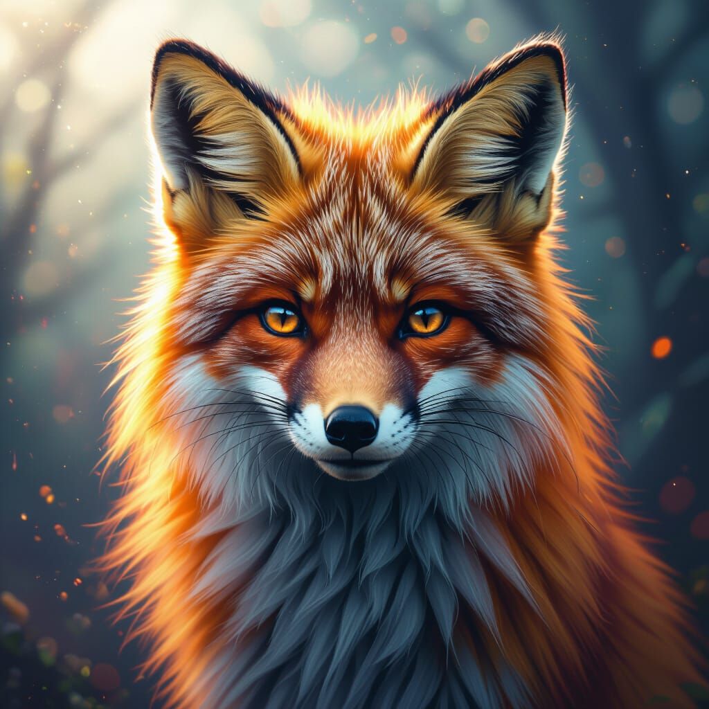 Rainbow Chocolate Foxy in Hyperrealistic Style