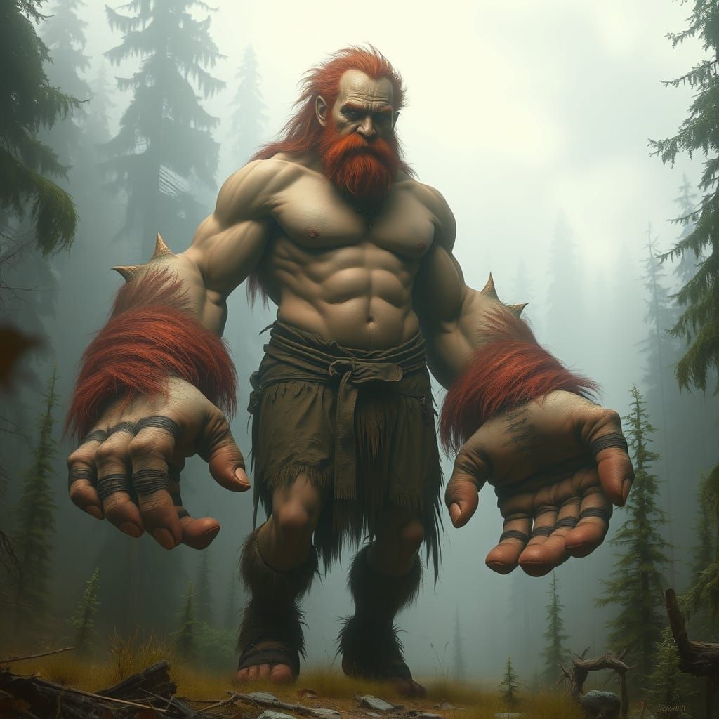 Sasquatch in Canadian Forest, Eerie Realism