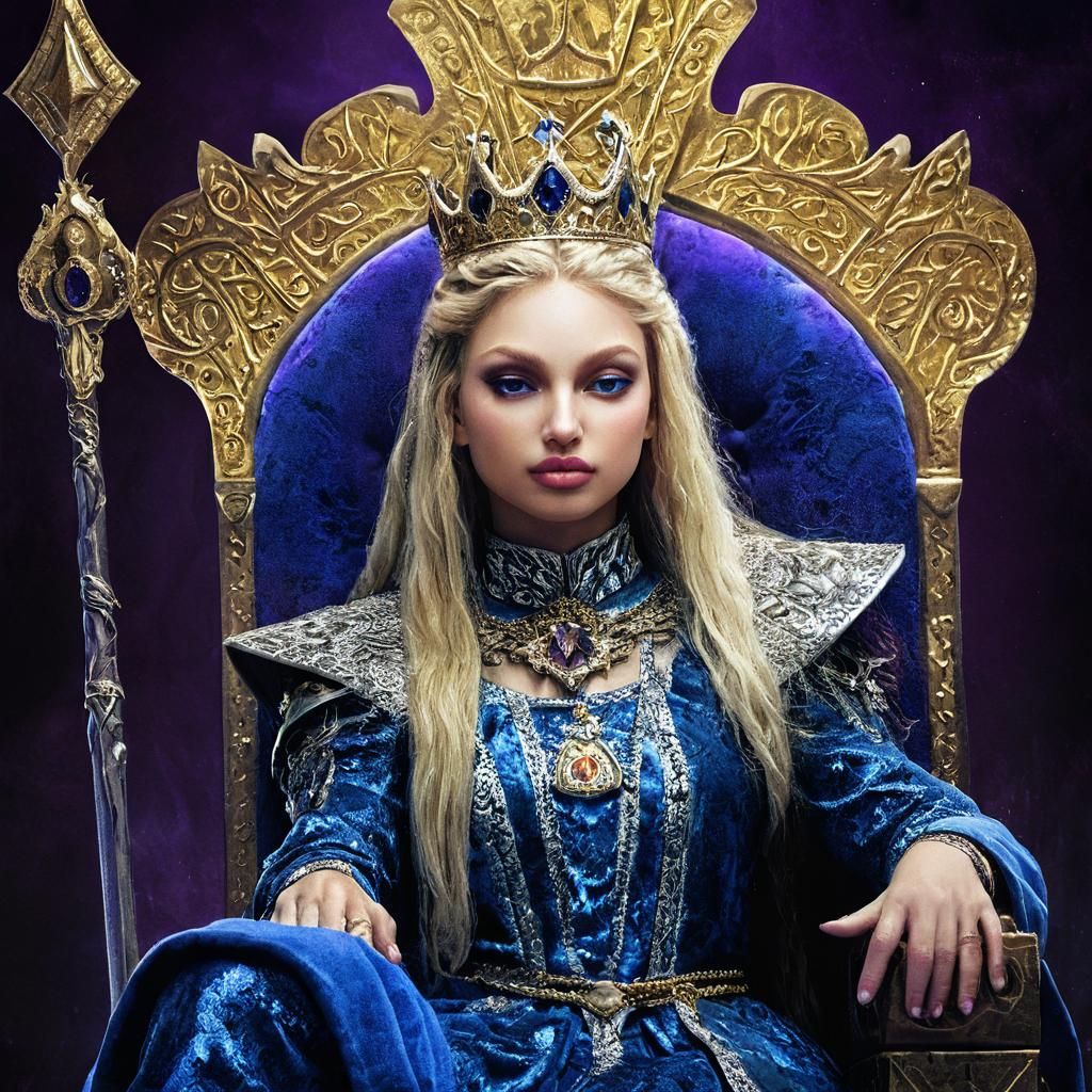 Fantasy Royal on Throne in Dark Fantasy Style