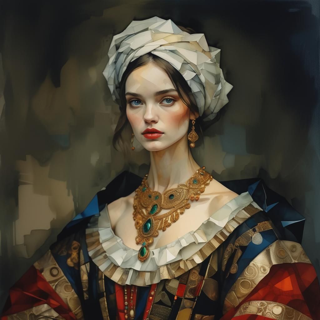 Abstract Alcohol Ink Cubist Design