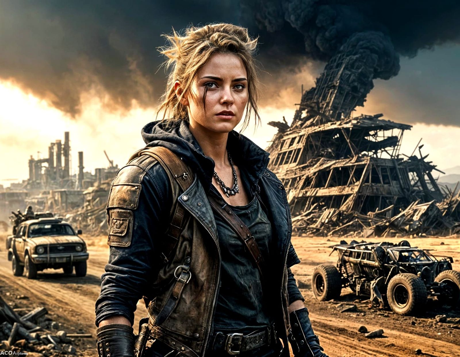 Wasteland Scavenger in Oil Painting Style