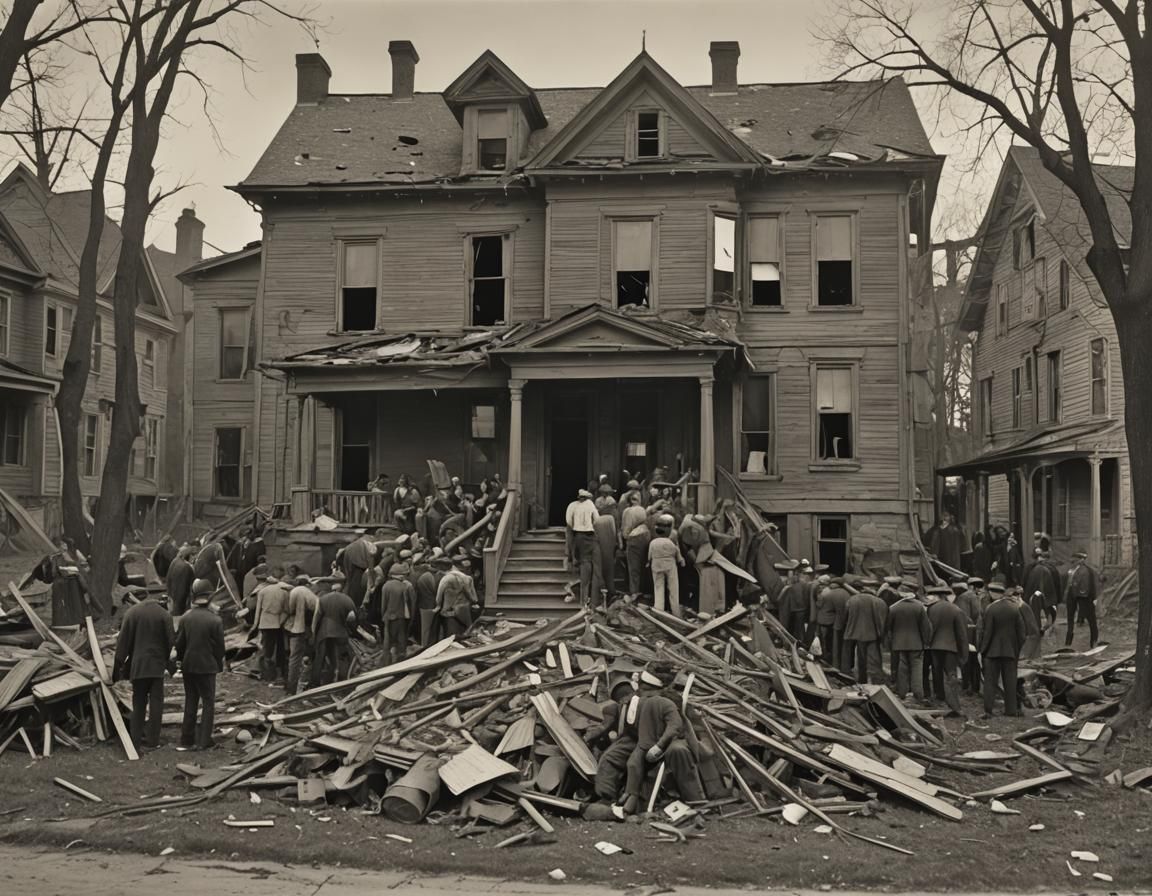 Frat House After Party: Hyperdetailed, Early 1900s Style