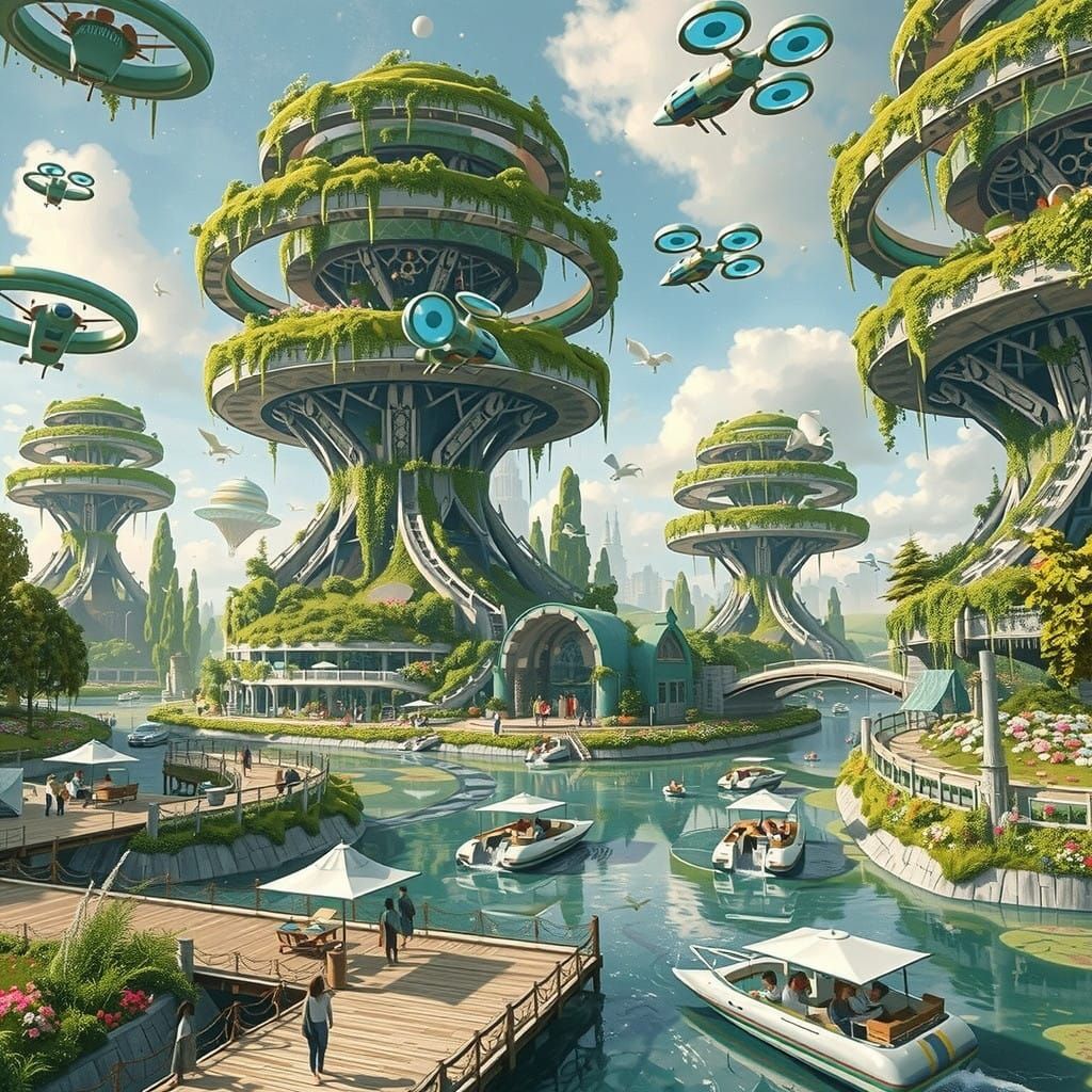 Gentle Woman in a Lush Meadow Landscape