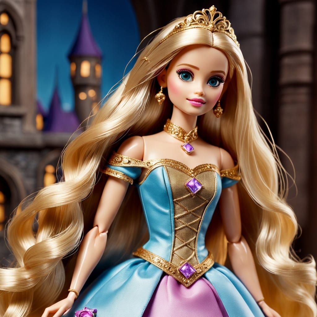 Barbie Raphunzel Movie Base in Cinematic Hyperrealism