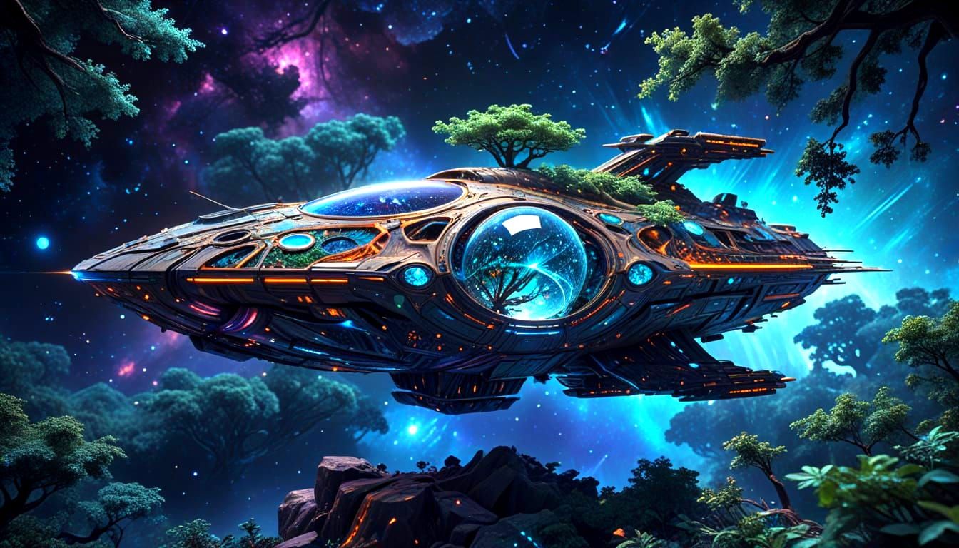 Cosmic Tree Spaceship in Deep Space