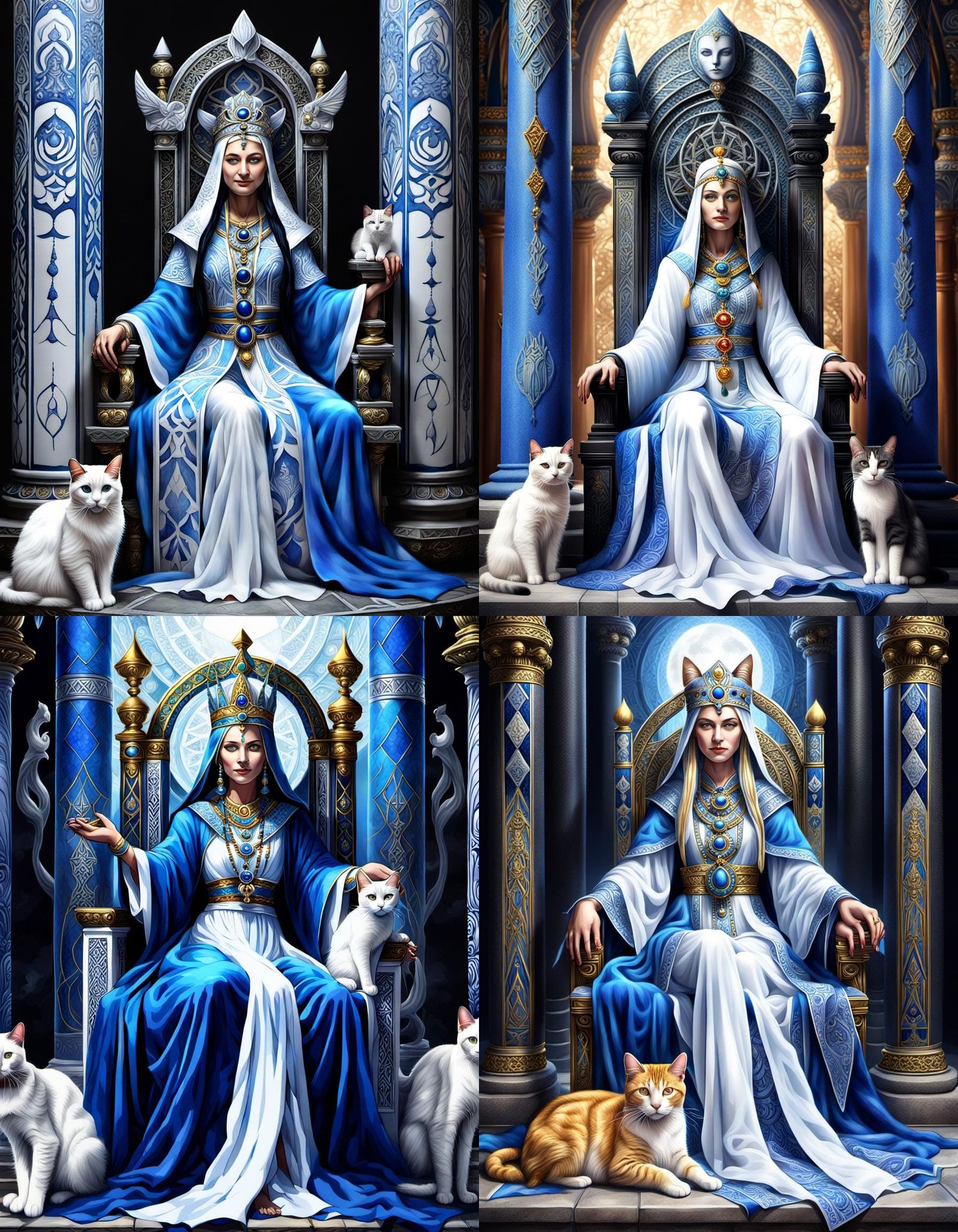 High Priestess Tarot Card in HDR Airbrush Style