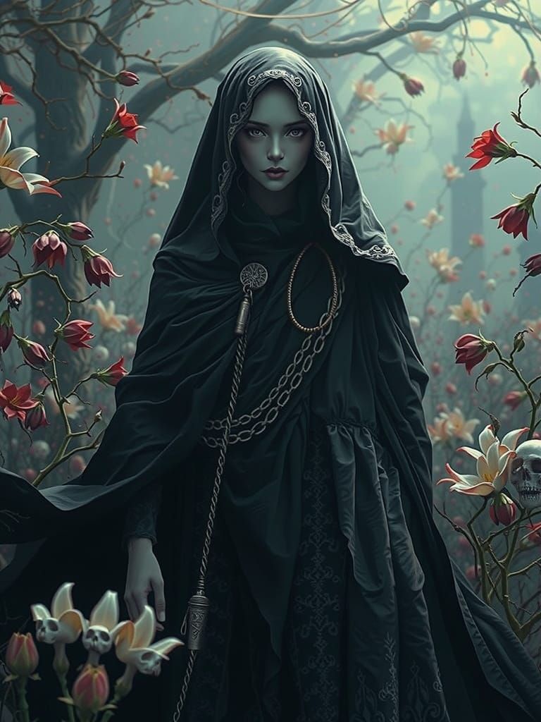 Angel of Death w/ Skull Flowers