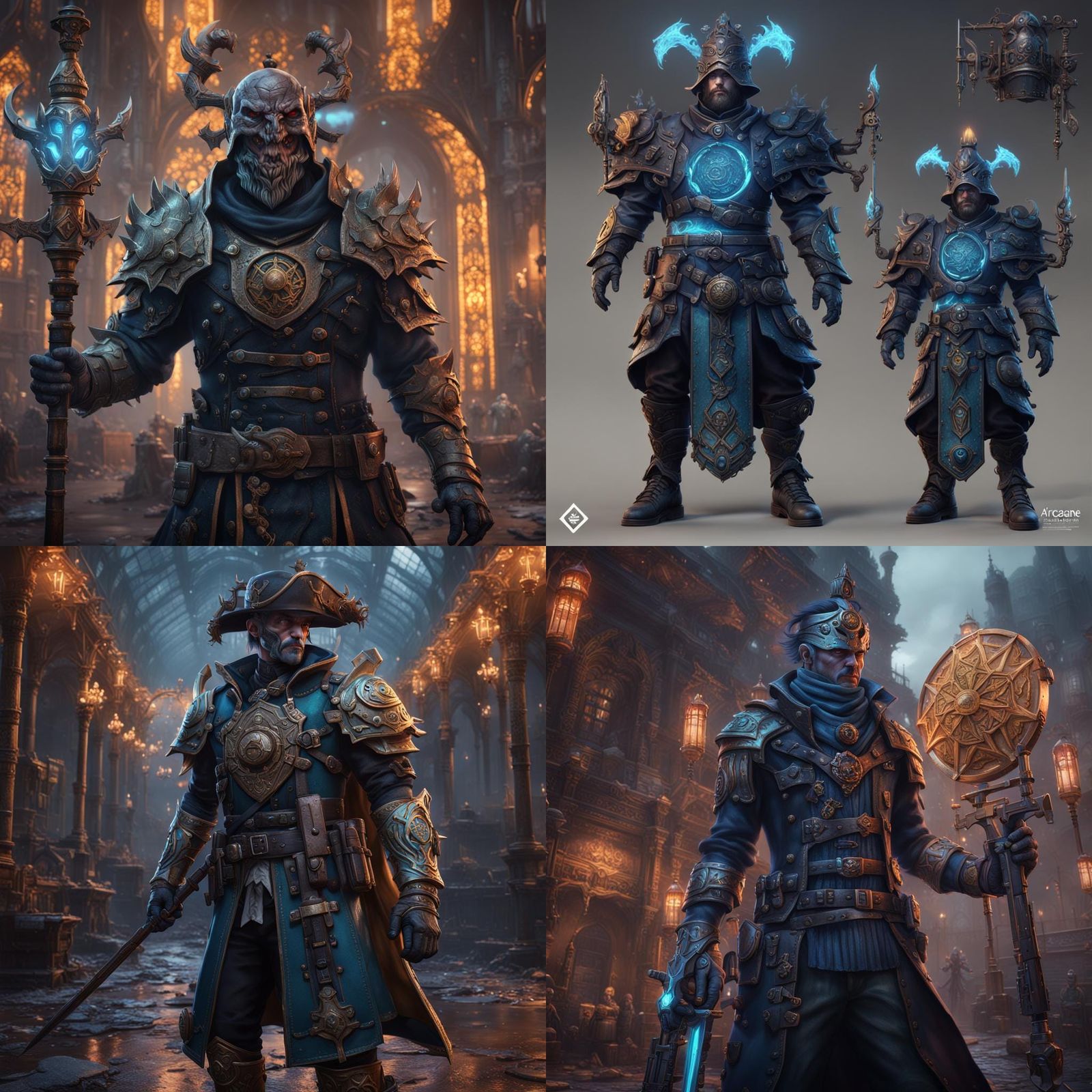 Arcane Punk Warden in Detailed Matte Painting Style