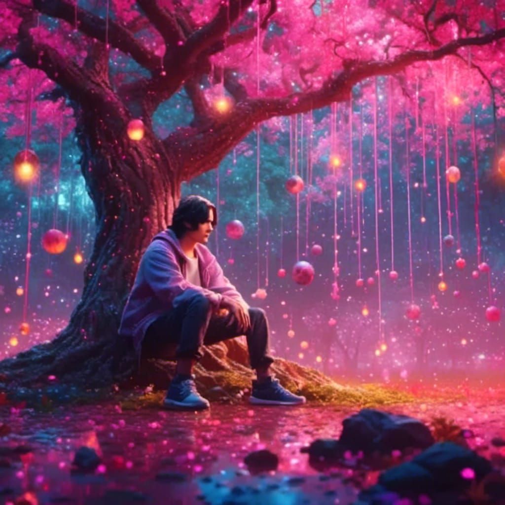 Sad Keanu Under a Tree