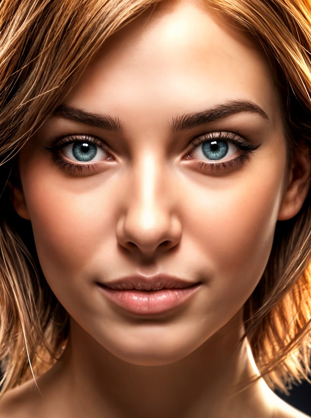 Hyperrealistic Portrait of a Woman with Intense Eyes