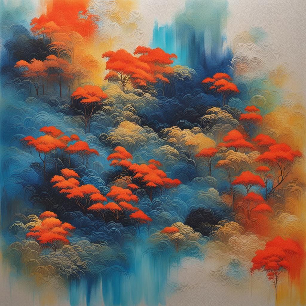 Abstract Taiwan Impression in Complementary Colors