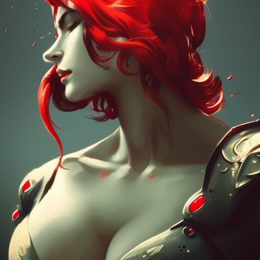 Woman in Red Hood: Hyperdetailed Fantasy Portrait