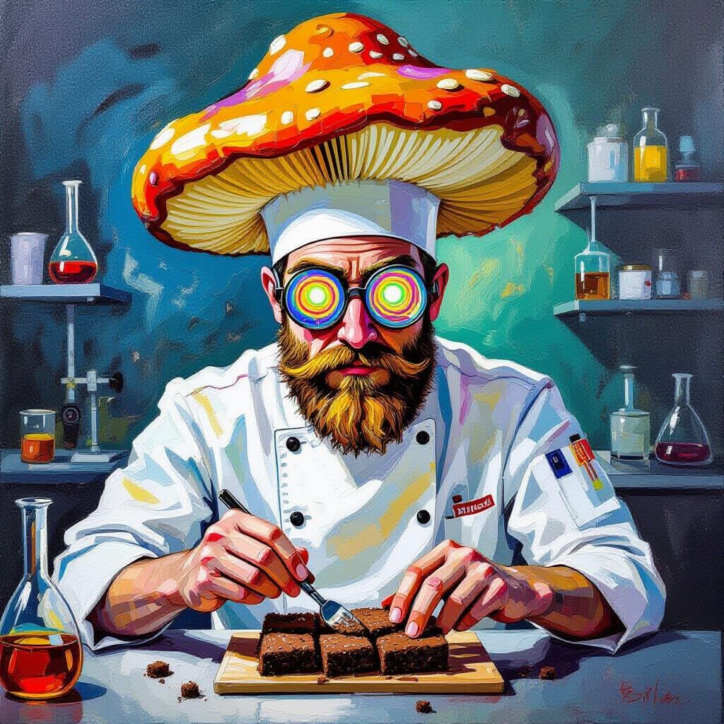 Psychedelic Stoner Chef Makes Brownies in Lab