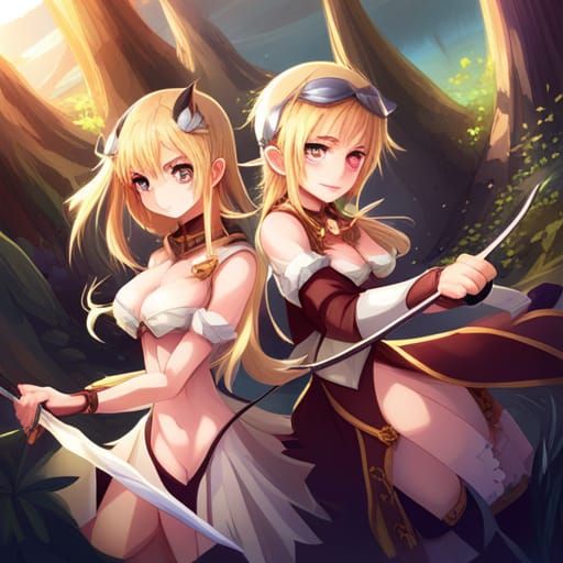 Anime Elf Centaur Archer Ready to Fire