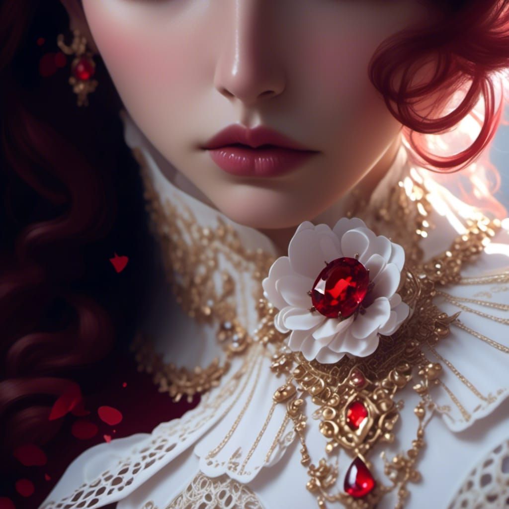 Alice as Queen of Hearts in Digital Art Portrait