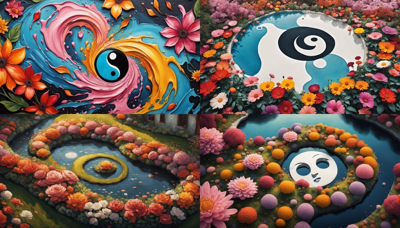 Yin Yang Garden: Hyperrealistic Graffiti Art
