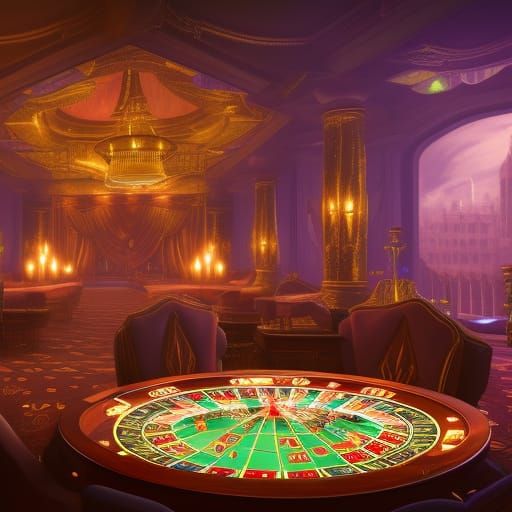 Casino Tables in Detailed Fantasy Concept Art