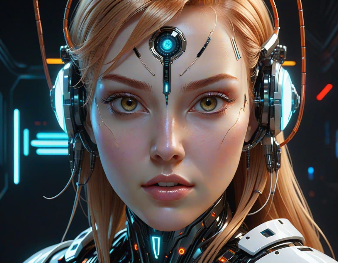 Cyberpunk exocortex attached to genetically-enhanced human