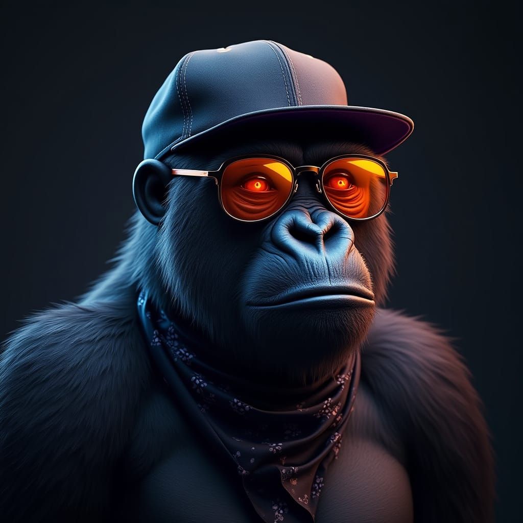 Urban Gorilla in Studio with Streetwear Aesthetic