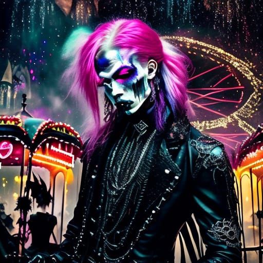Goth Fairgoers Enjoy Candy Floss & Rides in Vibrant Oil Pain...