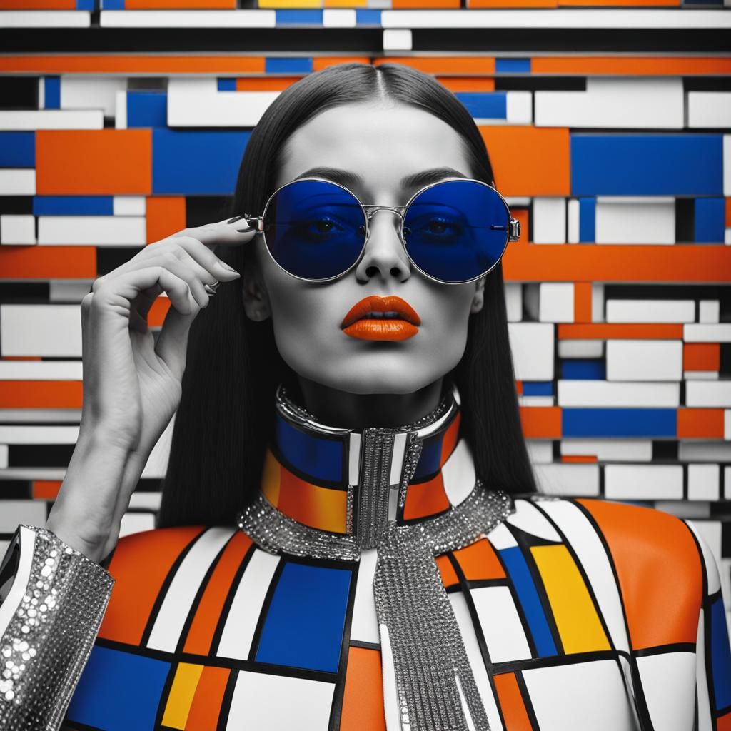 Detailed Portrait with Colorful Accents