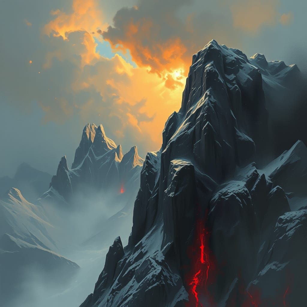 Screaming mountain cliff face sinister by Greg Rutkowski