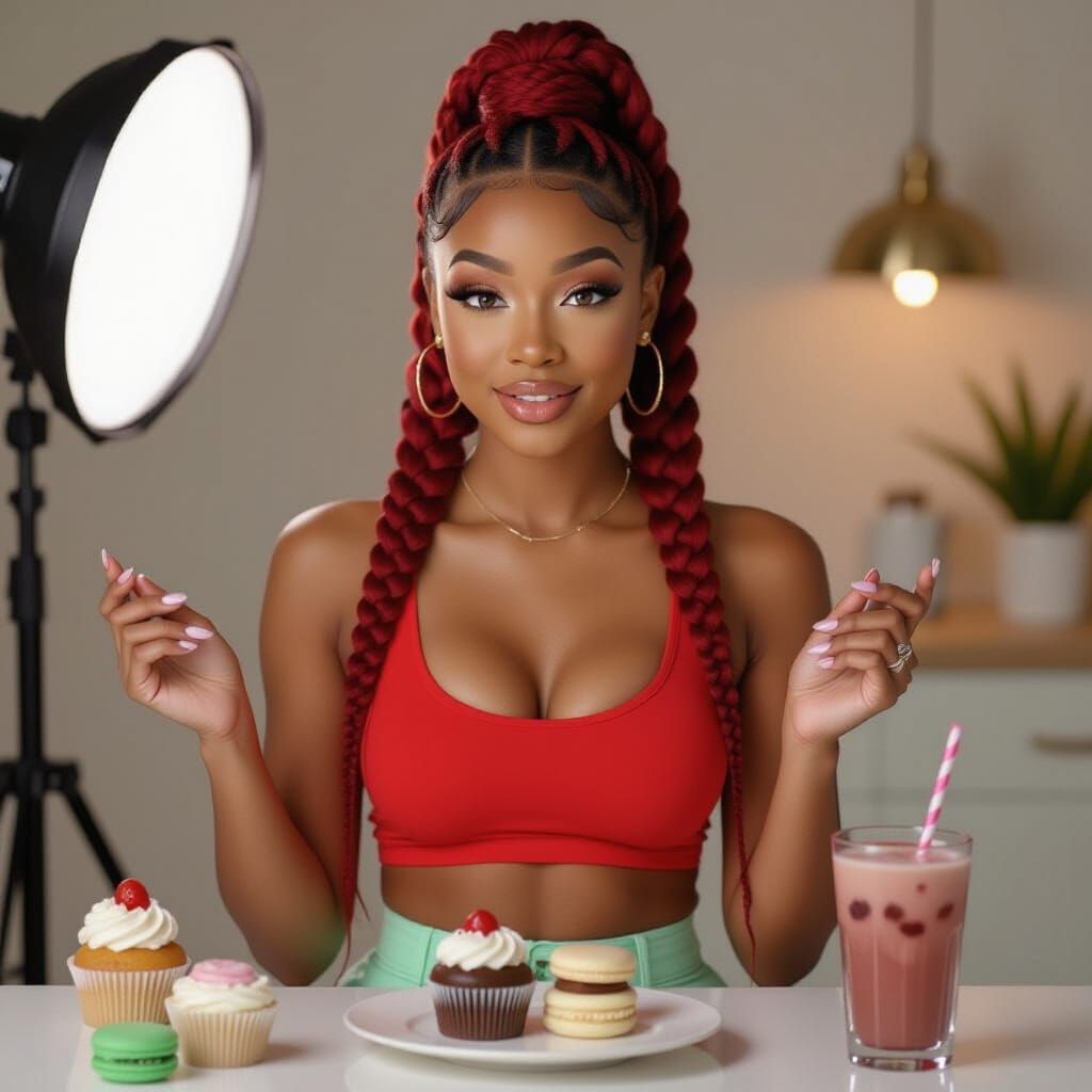 Talia Tate Mukbang ASMR Influencer Filming Session