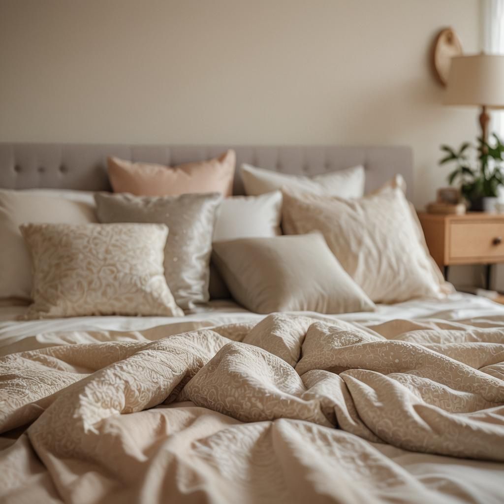 Macro Photo of a Bed in Serene Bedroom