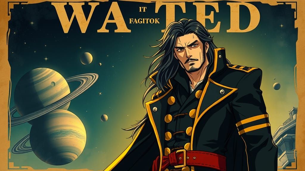 Wanted Space Pirate Captain Harlock Anime Poster