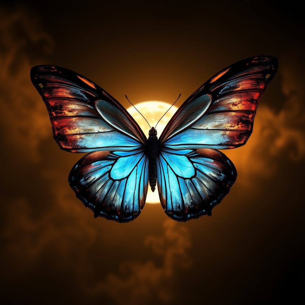 Lunar Eclipse Butterfly in Celestial Hues