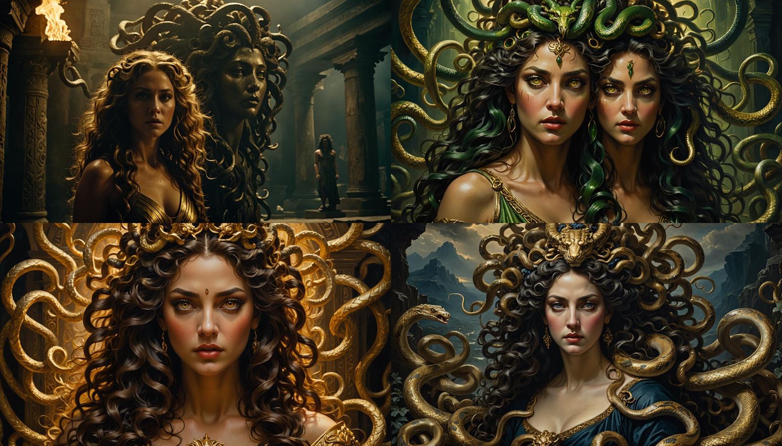 Enchantress Medusa: A Cinematic Oil Painting