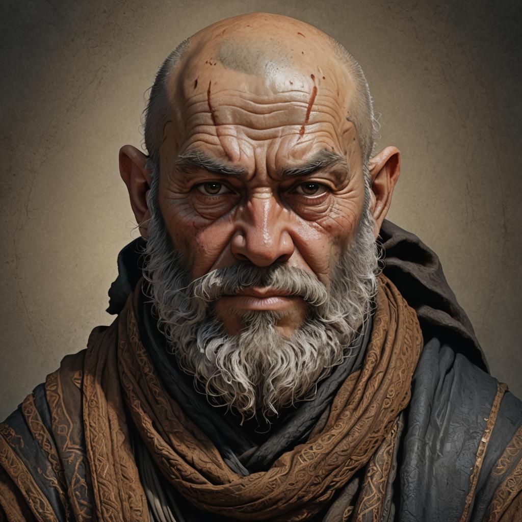 Grizzled Dwarf Monk