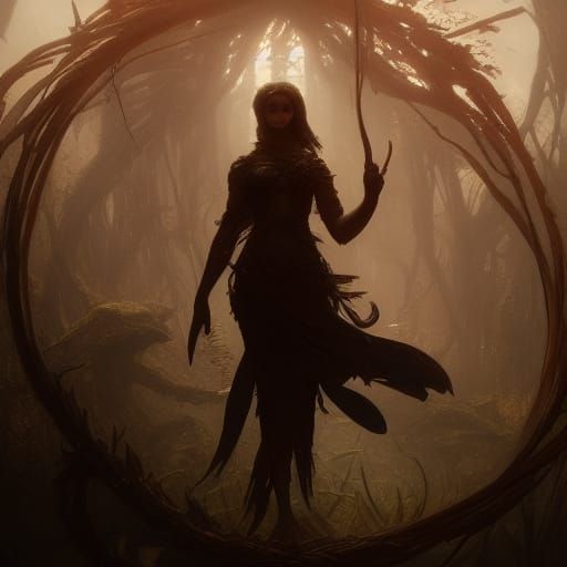 Detailed Lamia in Dark Fantasy Art Style