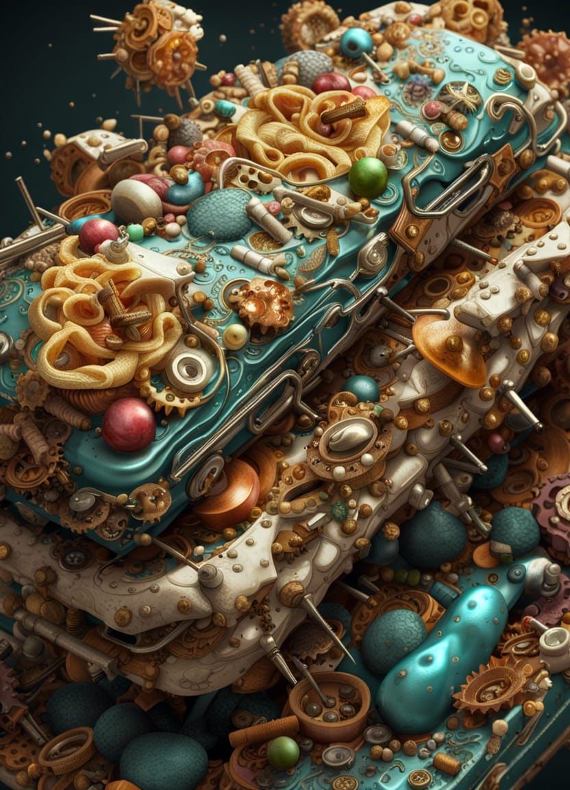 Surreal Sandwich Filled with Screws: Hyperdetailed CGI Rende...