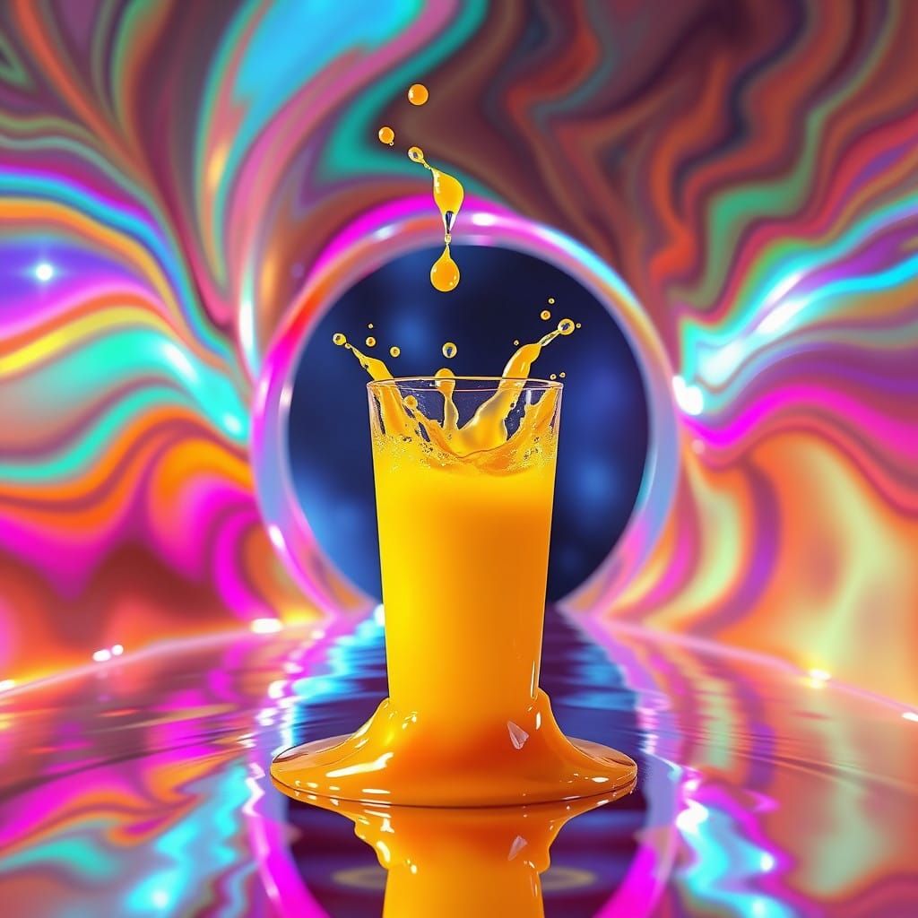 Freshly Squeezed Orange Juice Falls into Cosmic Portal