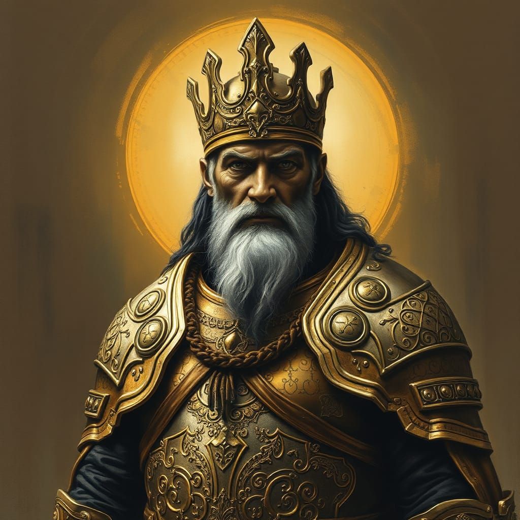 Noble Elder Warrior in Art Nouveau Style