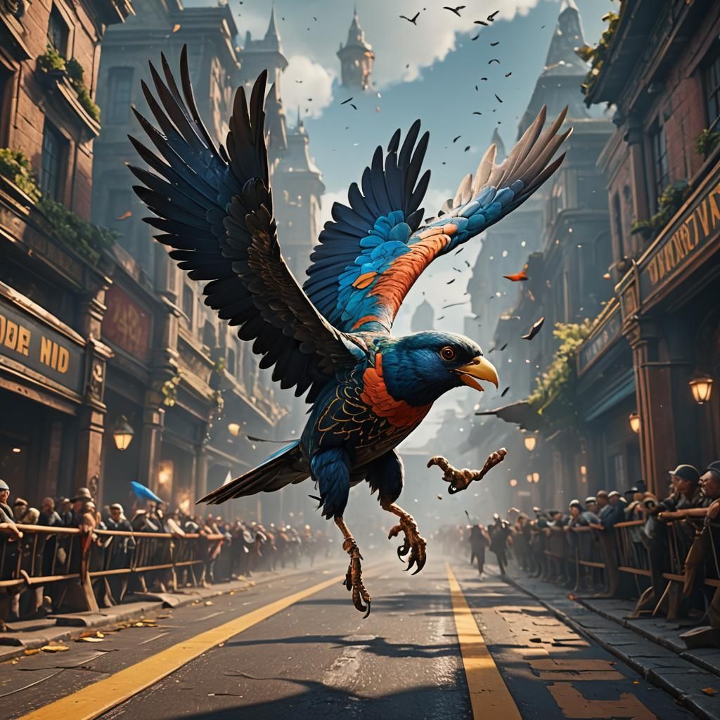One-Winged Bird Wins Race: Fantasy Concept Art