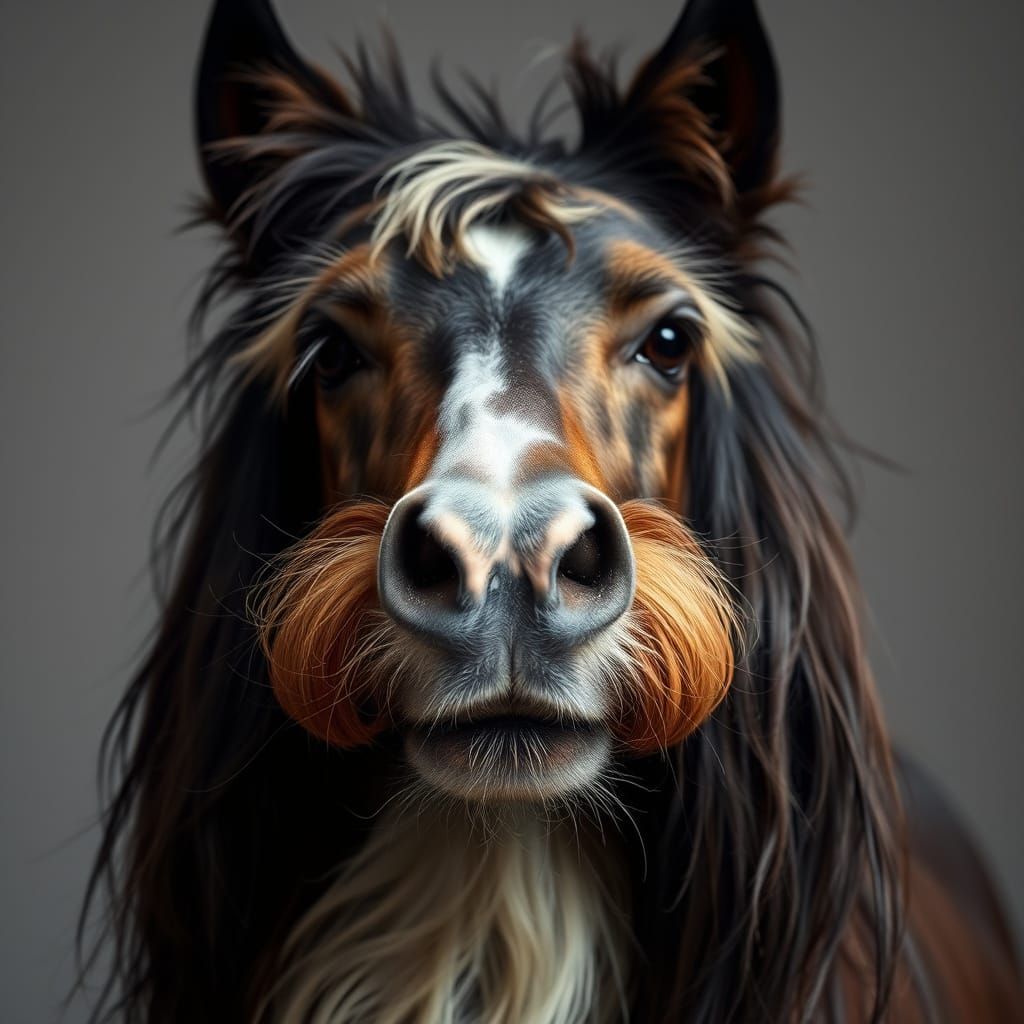 Regal Gypsy Cob Horse with Distinguished Mustache