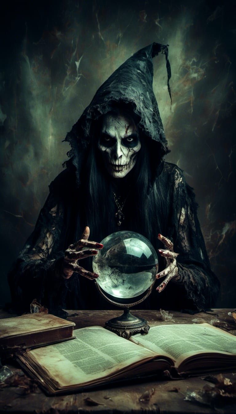 Macabre Witch Reads Crystal Ball