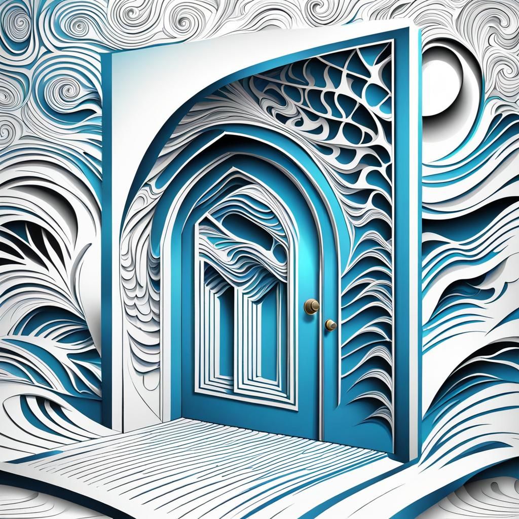 Abstract Fractal Doorway with 3D Shading