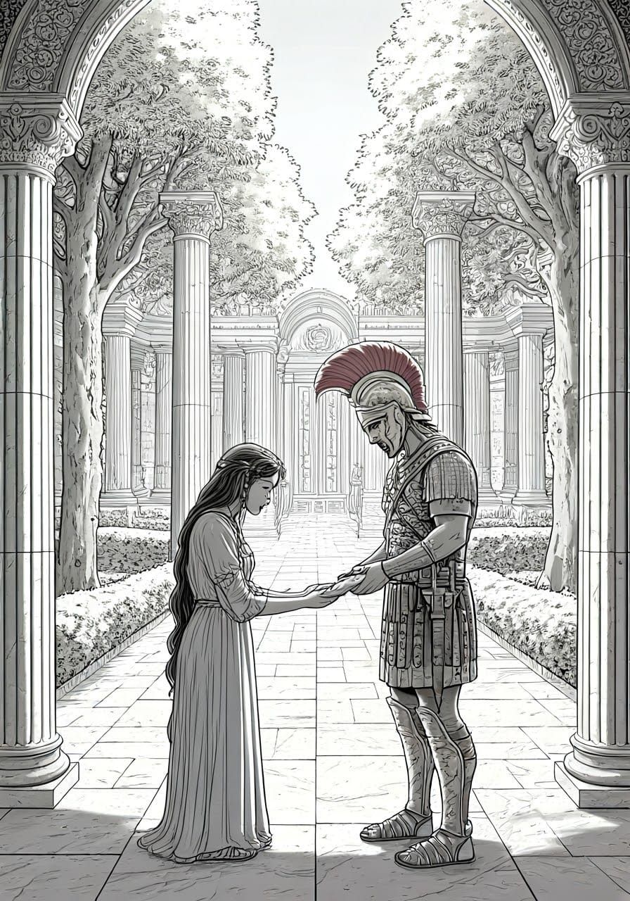 Romantic Legionaries in Antique Garden