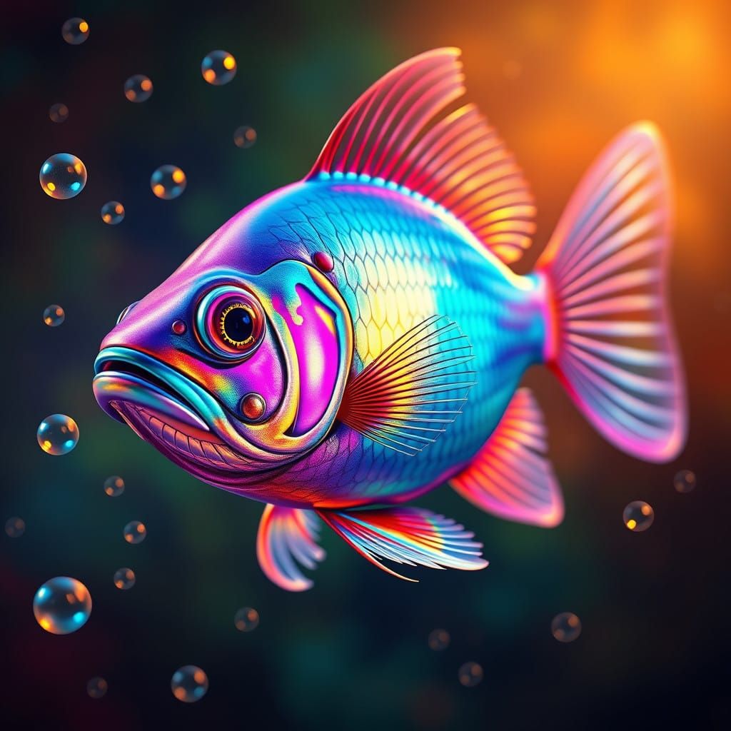 Fairy Tale Fish in Vibrant Bubble World