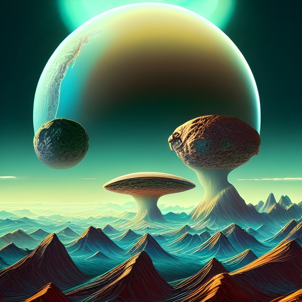 Spectacular Alien Planet in Noir Digital Art