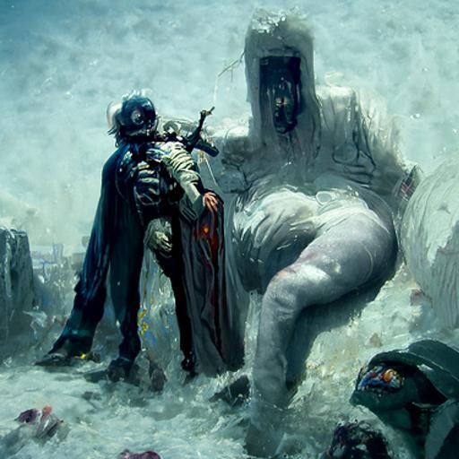 Heroic Figure in Gothic Horror Style